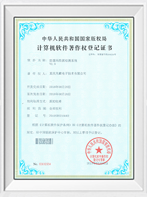防重碼數(shù)據(jù)監(jiān)測系統(tǒng)證書